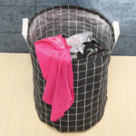 Folding Fabric Laundry basket-Black